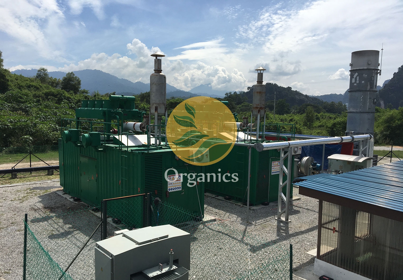 Biogas clean-up and bio-scrubber equipment at a waste-to-energy facility