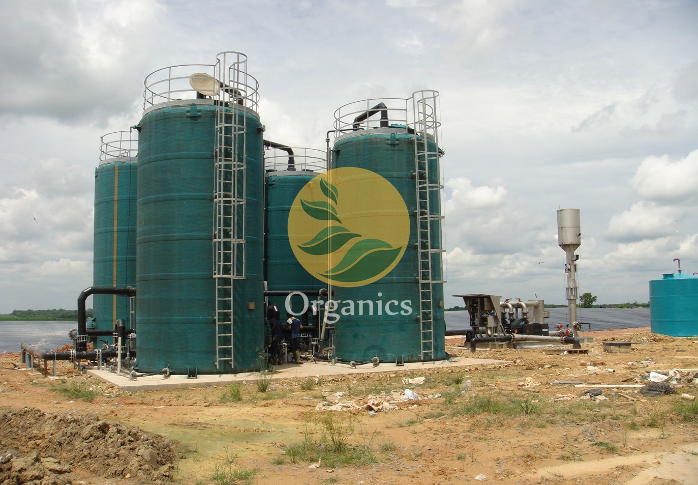Buffer lagoon receiving raw cassava mill effluent before anaerobic digestion