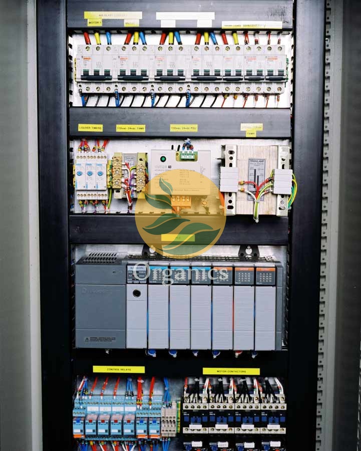 Control panel of a landfill gas exhaust monitoring system showing analyser instrumentation