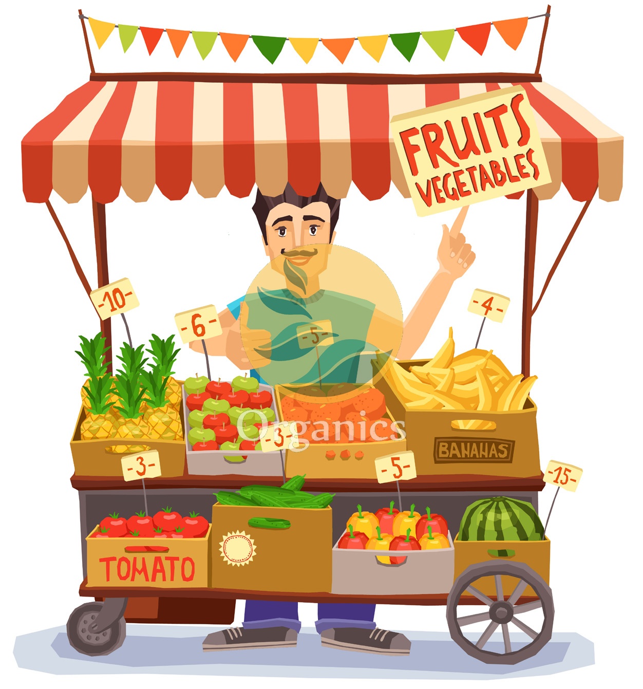 Fruit and vegetable market stall representing a typical source-separated food waste stream