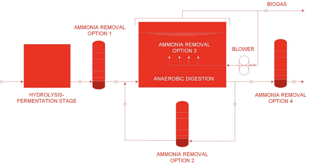 Ammonia removal options within AD
