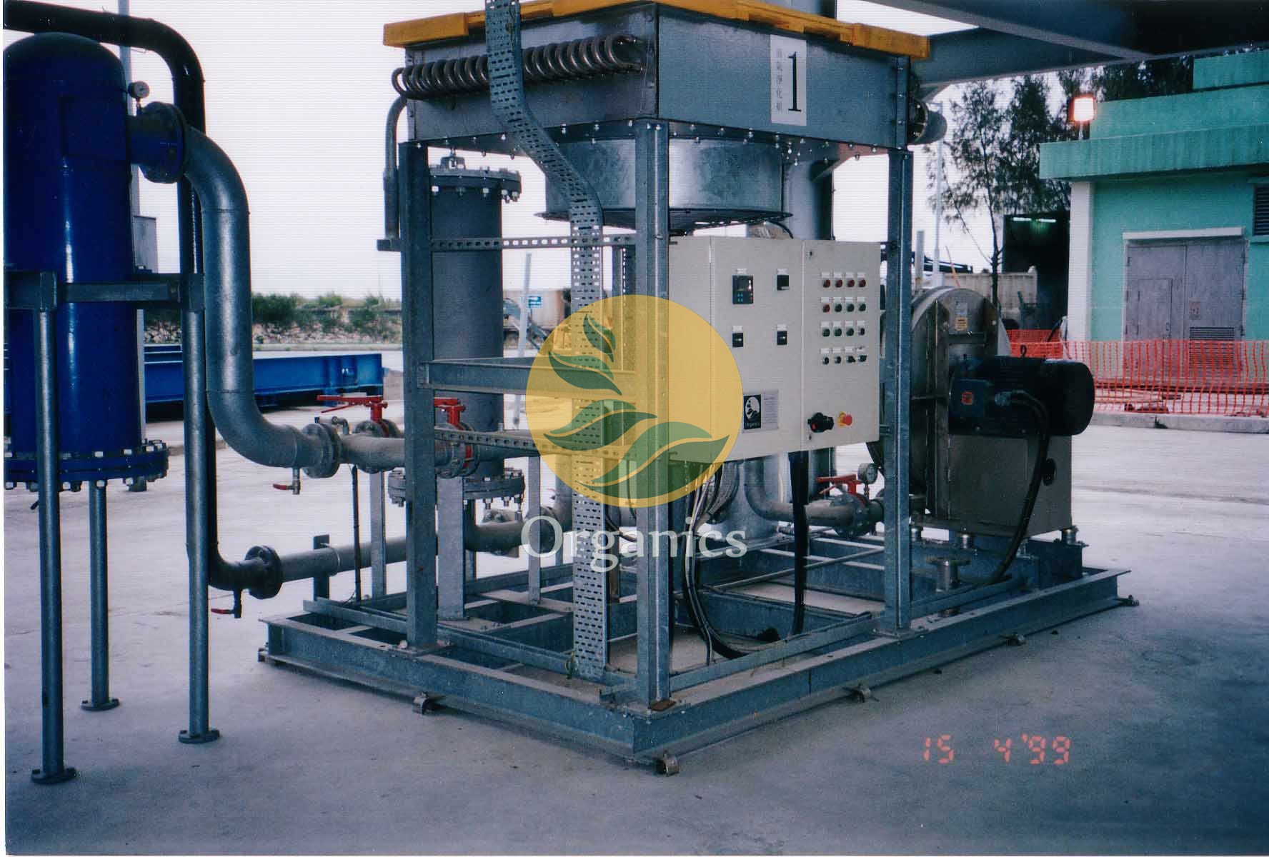 Interior view of a GRP-housed gas booster unit with integrated control panel