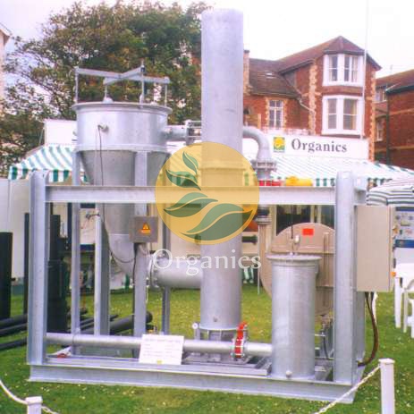 LHC flare stack installed on a galvanised steel skid at a landfill site