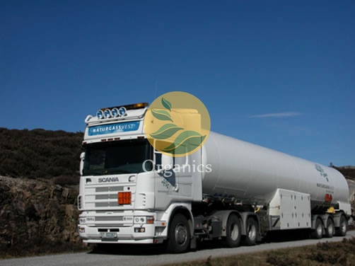 LNG road tanker used for transporting liquefied stranded gas