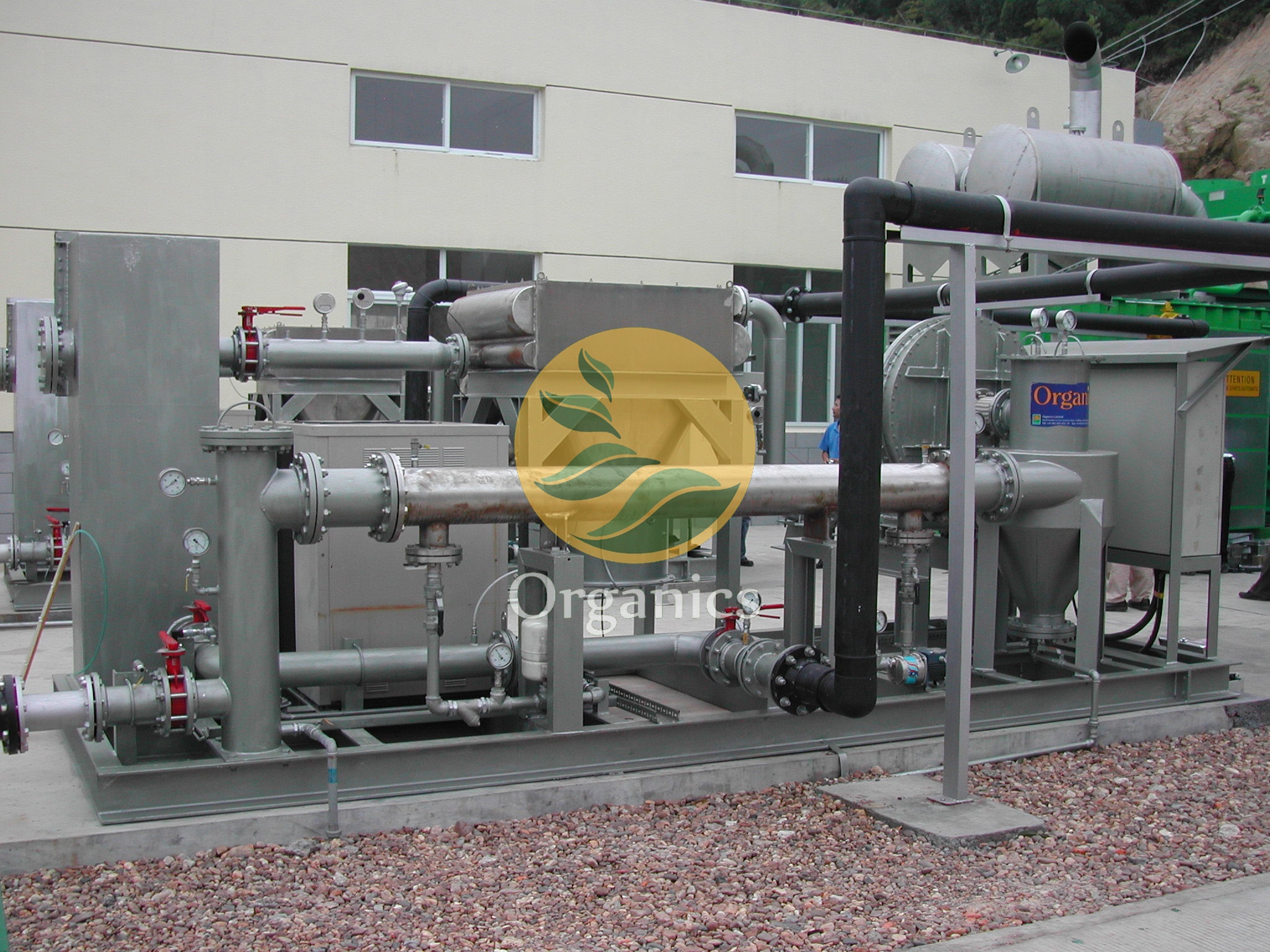 Siloxane chiller and gas activated carbon (GAC) column installed as part of a biogas treatment skid