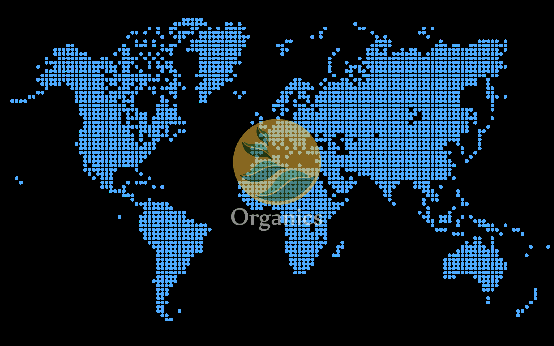 World map style illustration showing Organics Group's international offices and representation